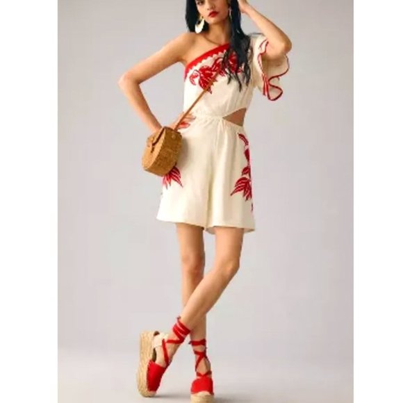FARM Rio One-Shoulder Toucan Romper